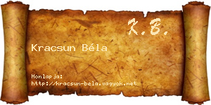 Kracsun Béla névjegykártya